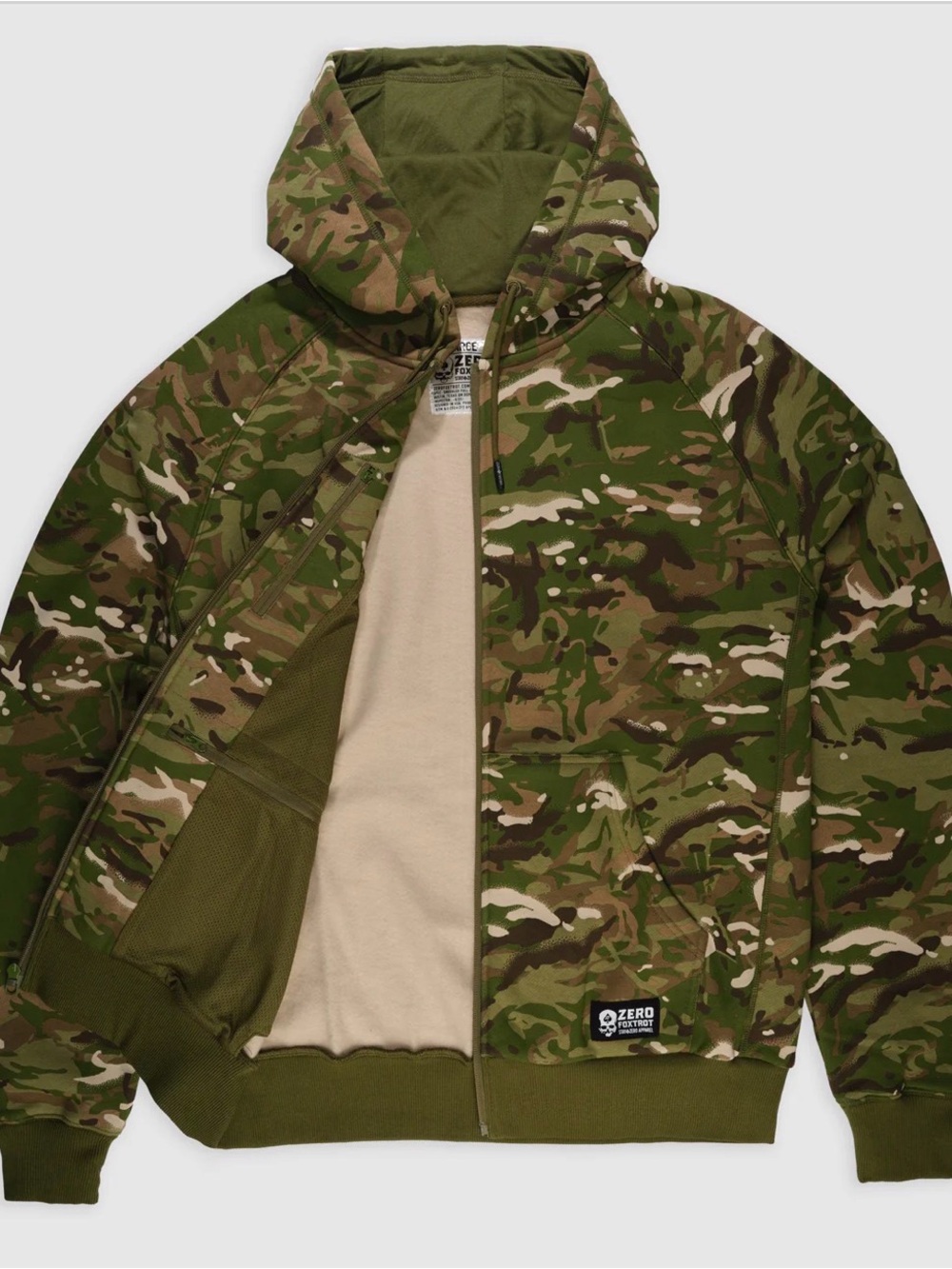Zero Foxtrot Smuggler Fleece Zip Hoodie Size XL